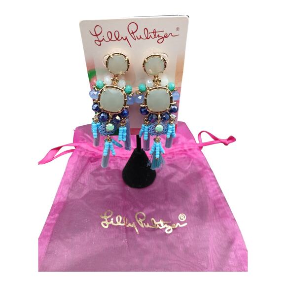 Lilly Pulitzer Statement Beaded Tassel Earrings – NWT - Picture 1 of 9